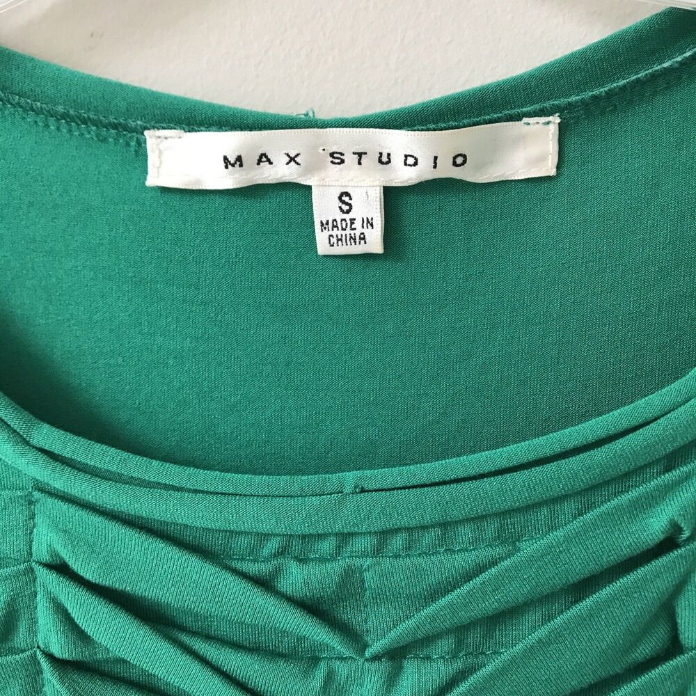MAX STUDIO women’s sleeveless green stretch dress size small sundress - Picture 3 of 5